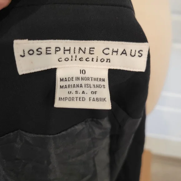 JOSEPHINE CHAUS VINTAGE BLACK LONG BLAZER ONE BUTTON SIZE 10 CIRCA 80'S - Picture 10 of 13